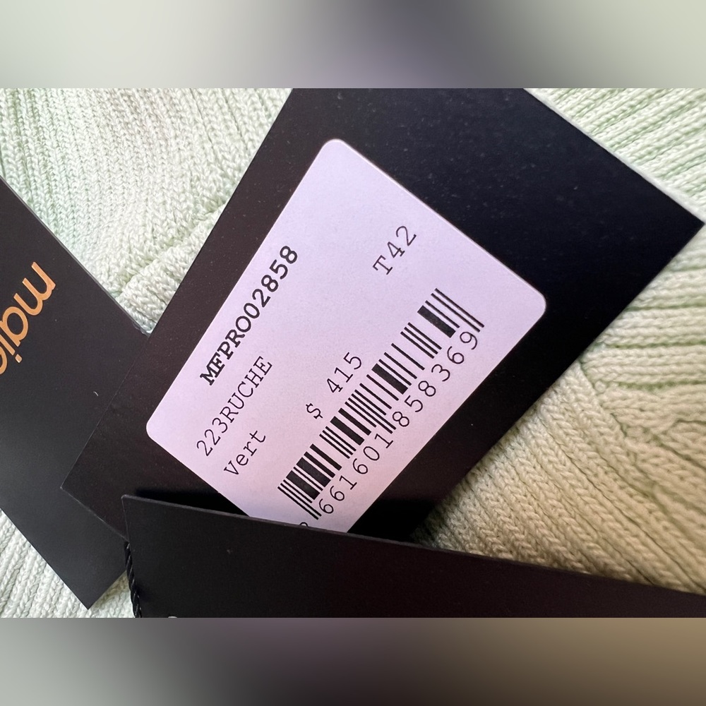 💚 NWT! MAJE Pistachio Green Ribbed Dress - Picture 8 of 11